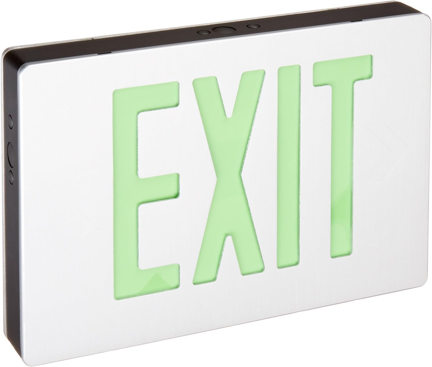 Royal Pacific RXL16GBA Double Face Die-Cast Exit Sign, Brushed Aluminum with Green Letters