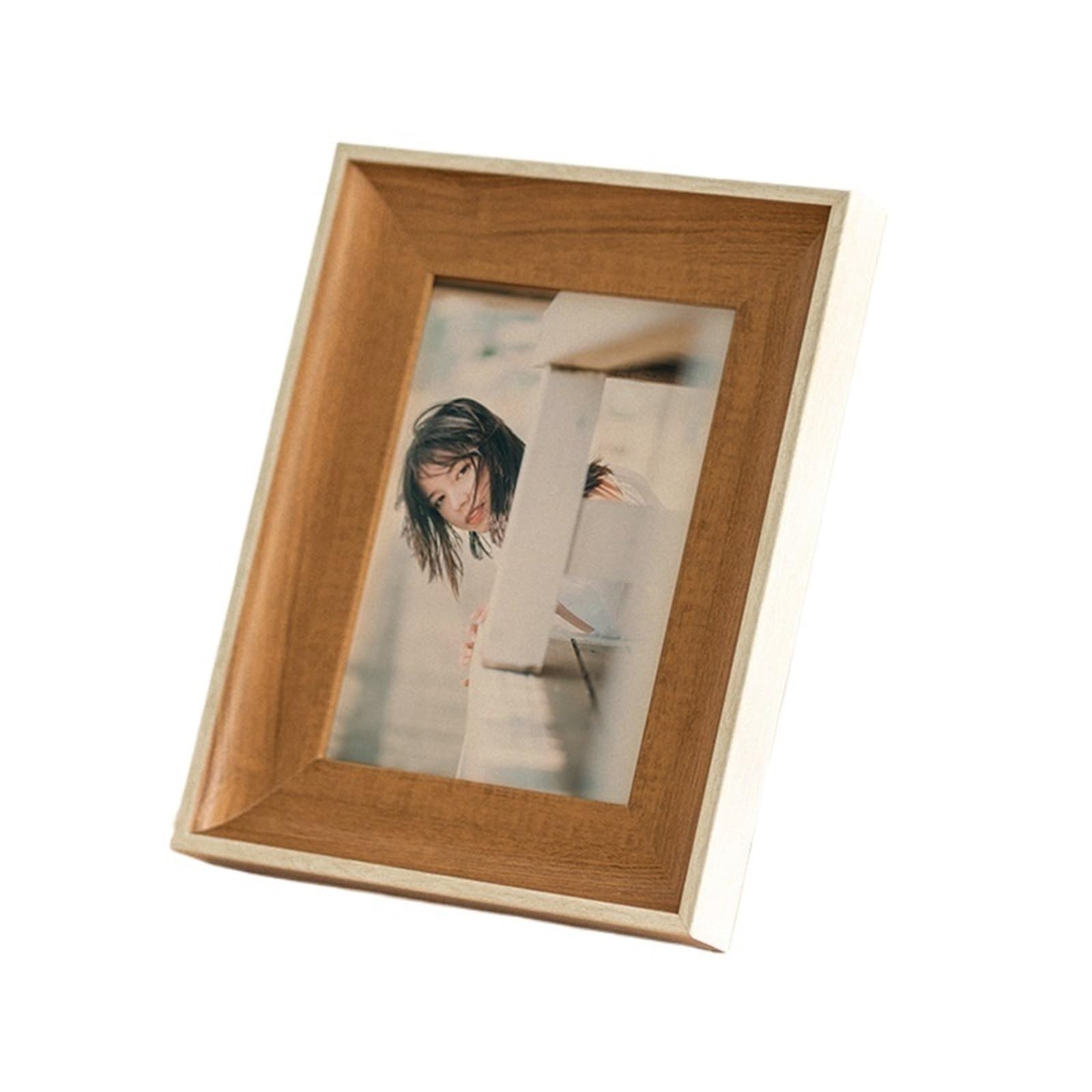 DAJGRHE Photo Frame Retro Simple Resin Picture Frames, 7x8, 10x12, A4 Wall Hanging Vintage Photo Frame Stand(Color B,10 inch)