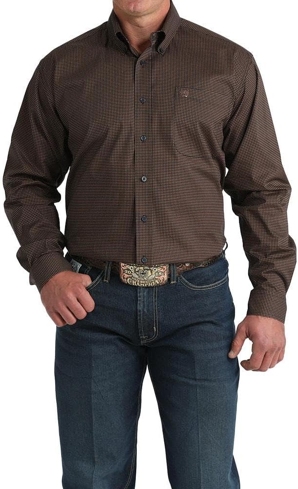 Cinch Men's Navy Print Long Sleeve Button Shirt