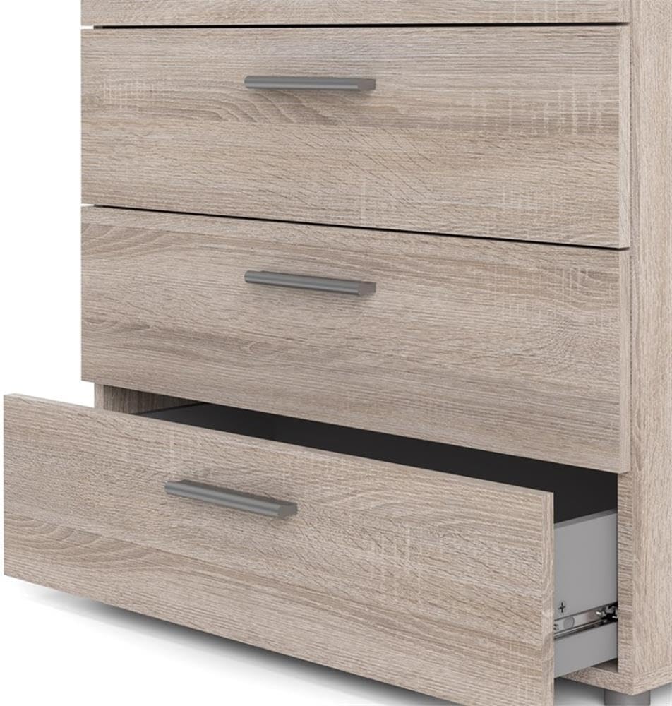 Truffle Oak 4-Drawer Chest with Sleek Contemporary Design