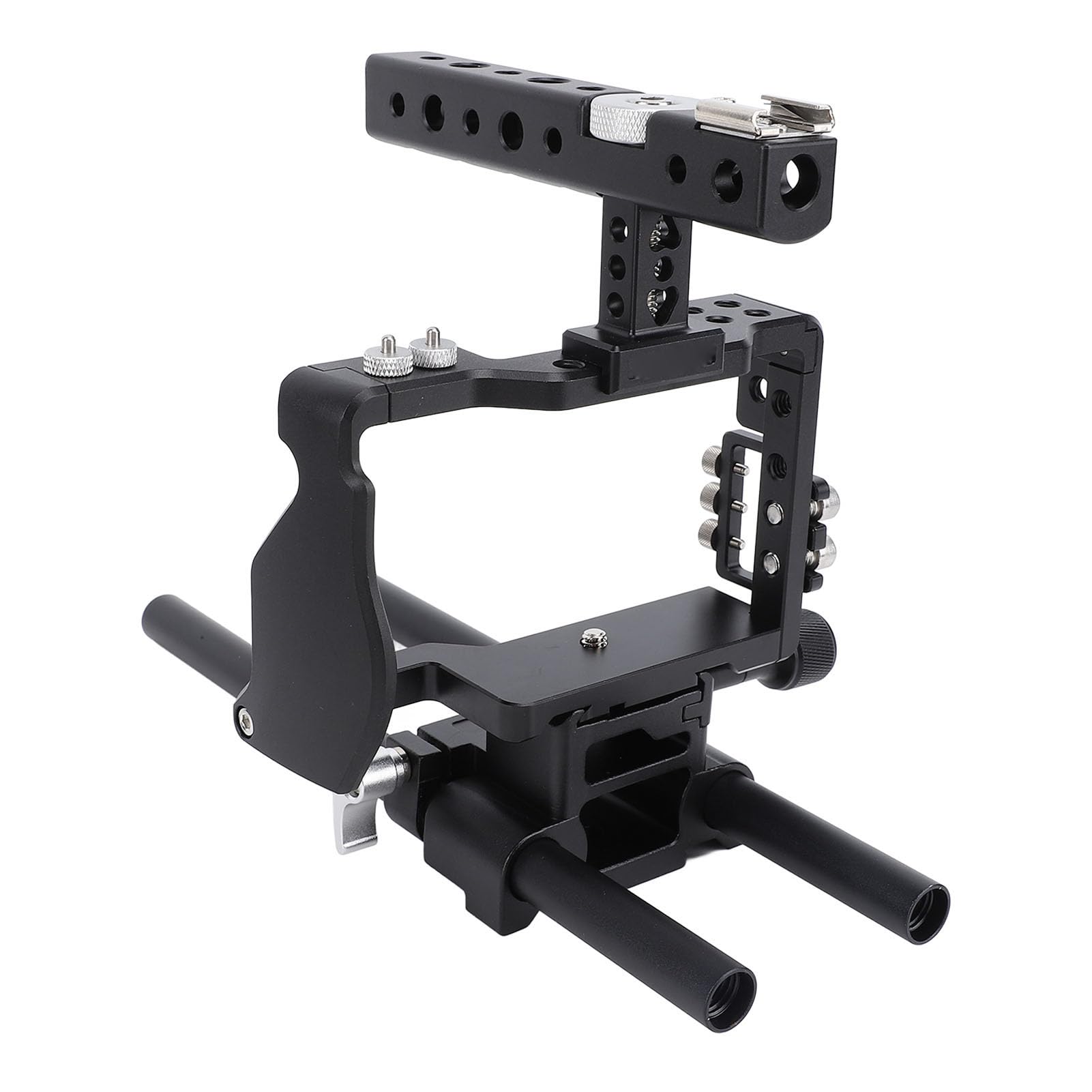 Jaula para Cámara DSLR Rig con Caja Mate, Kit de Estabilizador de Vídeo para Cámara de Aleación de Aluminio con Enfoque de Seguimiento para Fotografía A6300, Diseñado