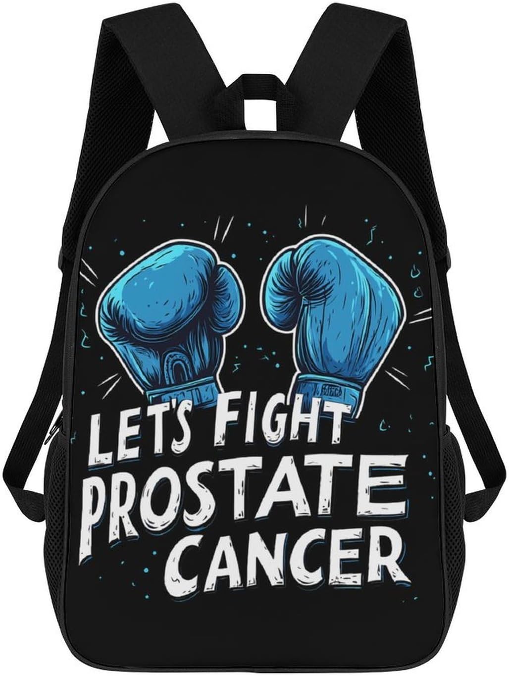 Let's Fight Prostate Cancer Unisex Backpack 17" Casual Daypacks Simple Shoulders Bag for Camping Hiking Travel Gear