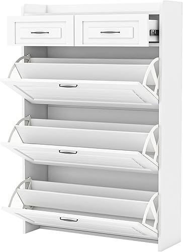 Miniatura 7 de Vibe & Dine Armario organizador de zapatos estrecho con 3 cajones grandes abatibles y 2 cajones de almacenamiento - Almacenamiento delgado de