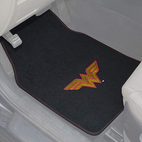 Miniatura 4 de BDK Warner Brothers DC Comics Classic Wonder Woman - Tapetes para automóvil, ajuste universal, juego de 4 piezas delanteras y traseras para