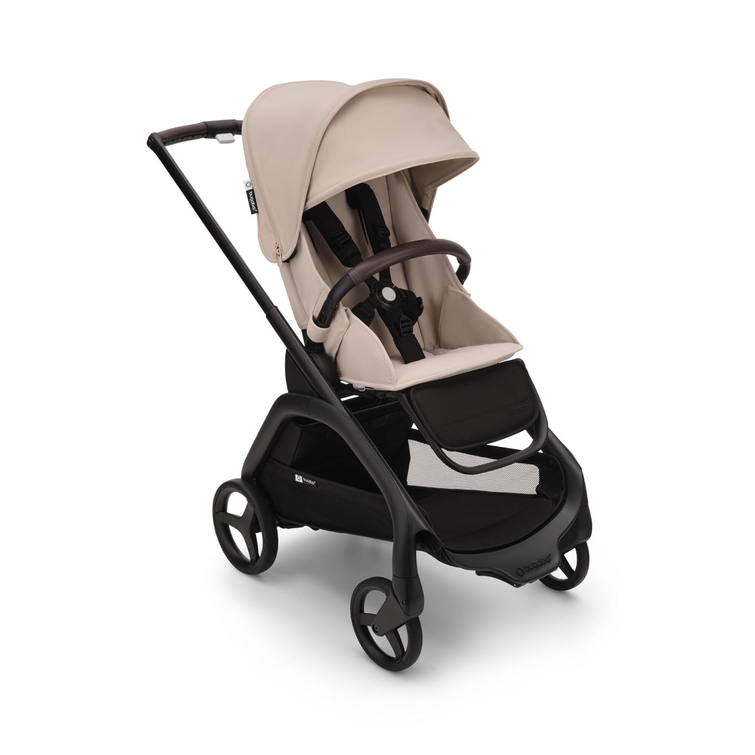 Bugaboo Dragonfly City Stroller, Lightweight Compact Baby Stroller with One Hand Easy Fold in Any Position, Full Suspension, XL Underseat Basket, Black Chassis, Desert Taupe Canopy