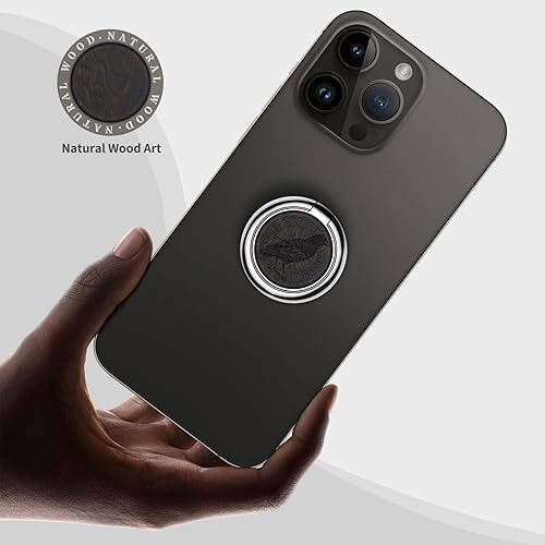 Miniatura 3 de Carveit Soporte de madera para teléfono celular, soporte de dedo con gancho de agarre de metal, soporte para teléfono compatible con Galaxy S23