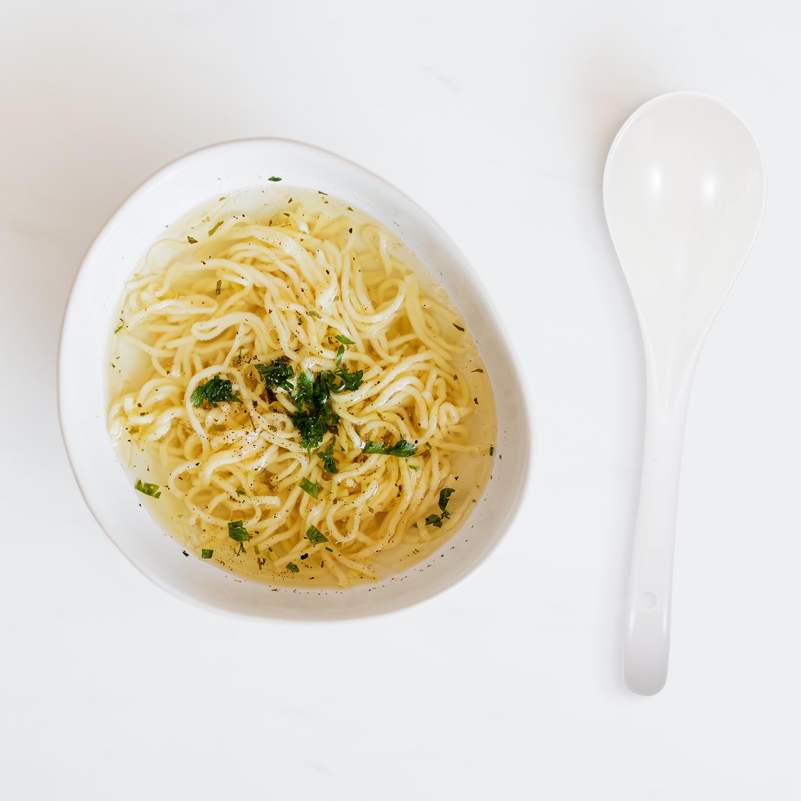 BESPORTBLE Lot de 6 Cuillères Alimentaires en Céramique Blanche, Résistantes aux Rayures et Éclats, Design Simple et Élégant pour Restaurant ou Usage Quotidien