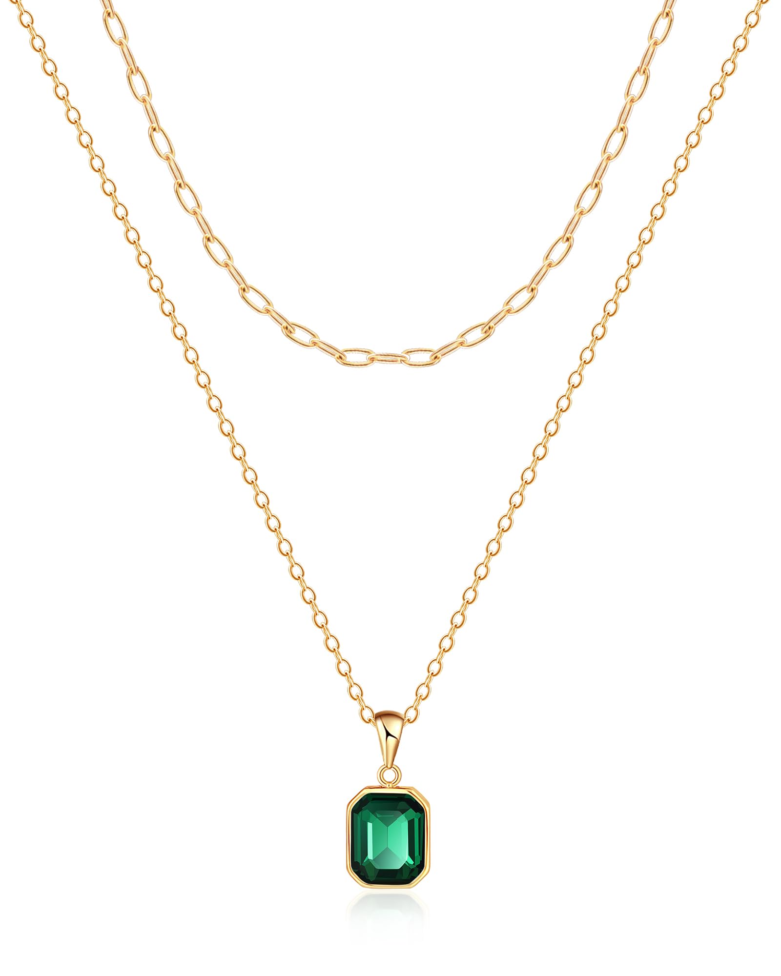Mesovor Collares en Capas de Cristal Dorado para Mujer a la Moda, Gargantilla con Clip Chapada en Oro de 18 Quilates, Collar, Regalos de Joyería