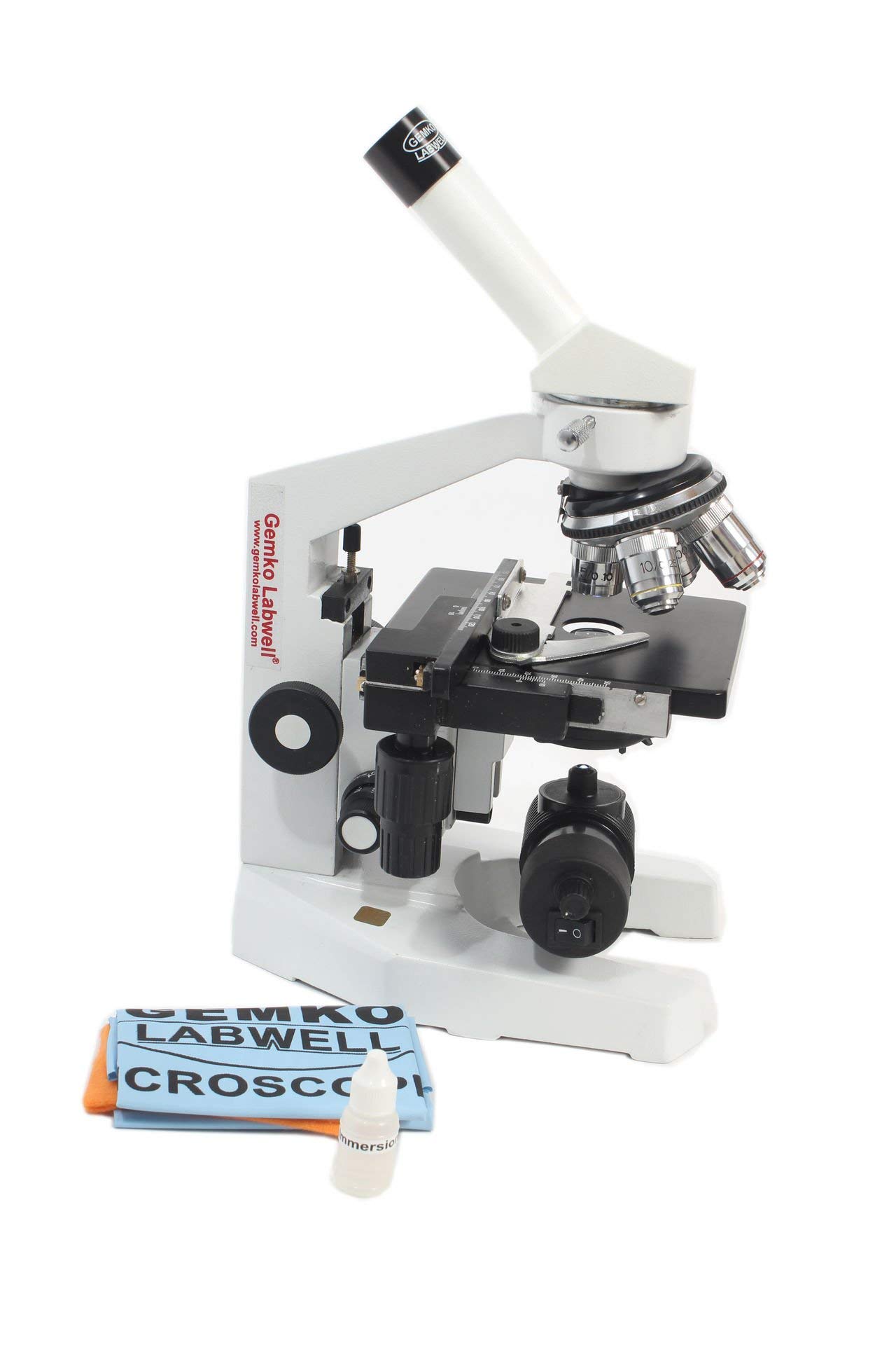 Gemkolabwell Metal White 1000X Magnification Biology Compound Microscope