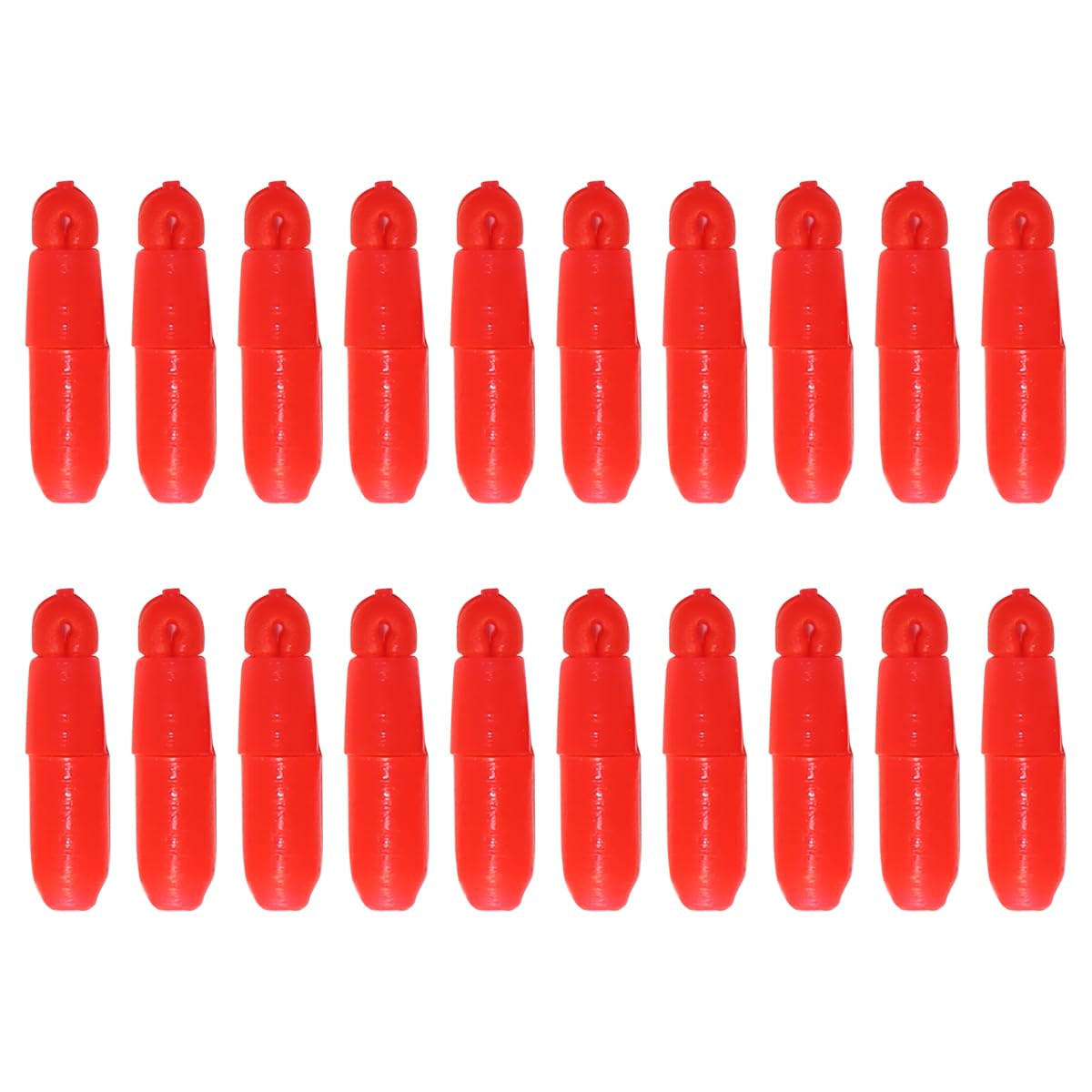 Enwye 20PCS Pole Elastic Connectors,Fishing Accessories, Hollow Pole Elastic Bead Connector Terminal Tackle Slip System(Red