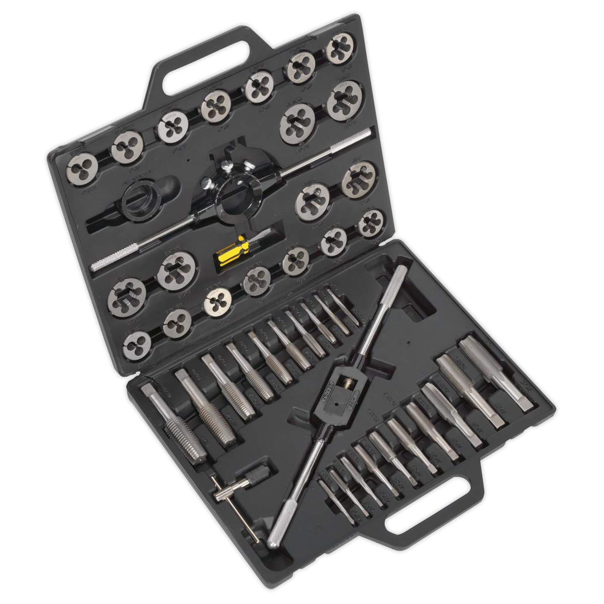 Sealey 45Pc Split Dies Imperial Tap & Die Set - Alloy Steel - For Threading and Repair