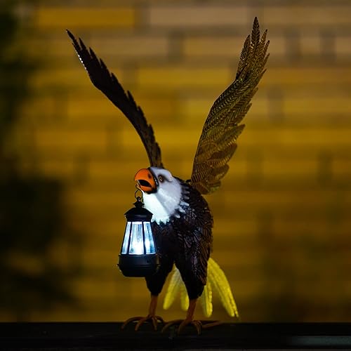 Miniatura 3 de Nacome Estatuas grandes de metal de águila calva para exteriores, decoraciones de patio, esculturas y estatuas de jardín al aire libre, regalos de