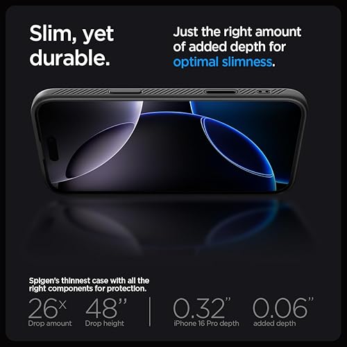 Vista 298 de Spigen Liquid Air - Funda diseñada para iPhone 13 Pro Max (2021), color negro mate