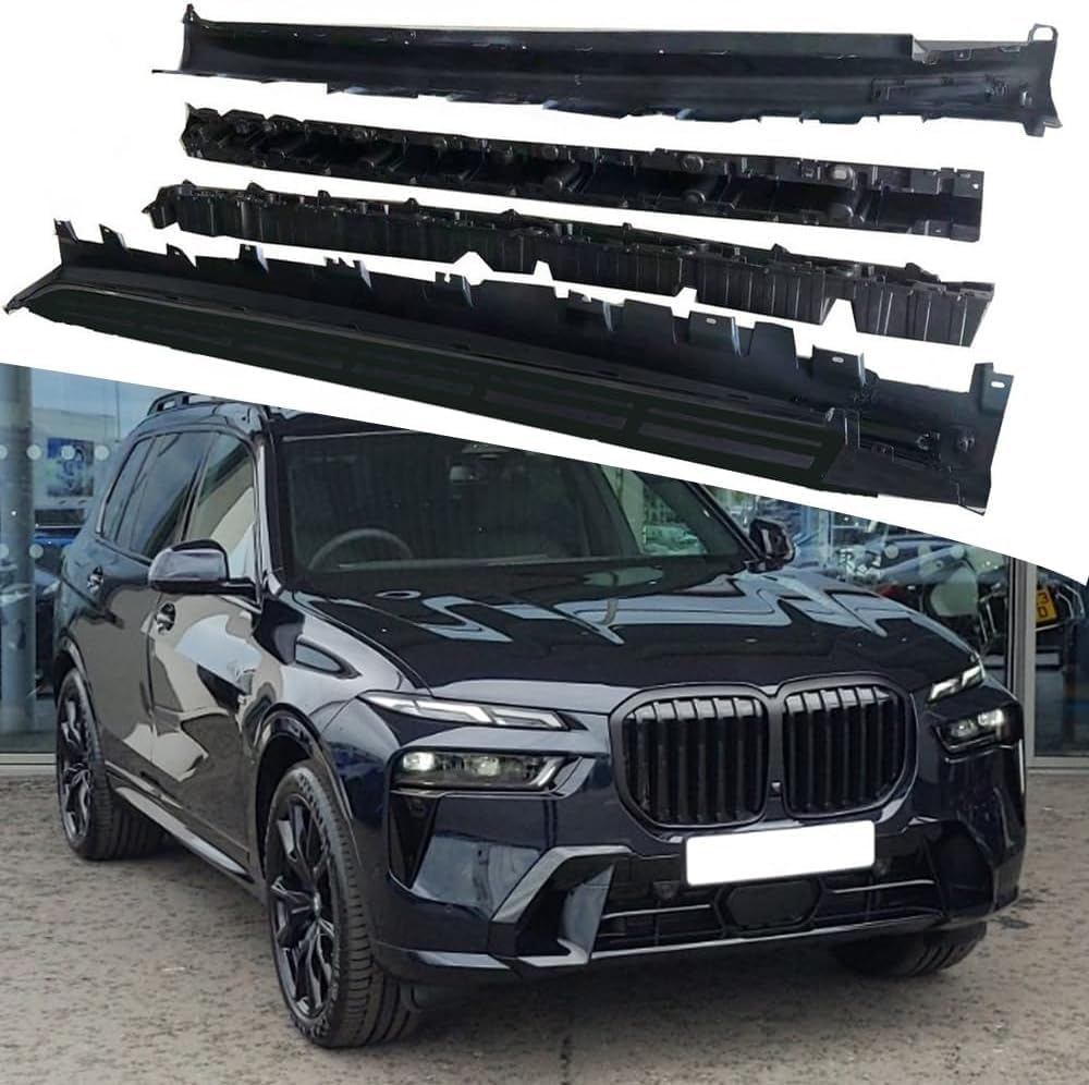 2PCS Side Steps Running Boards Nerf Bars Side Pedals Fits for BMW X7 G07 2019-2025 Aluminum Black US DDP (Black)