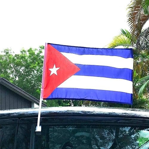 Miniatura 2 de Bandera de coche cubano de 17 x 11 pulgadas - Bandera Cubana de coche - 17.3x11.4 in Bandera Cubana Auto - Envío desde Miami - Desde Miami