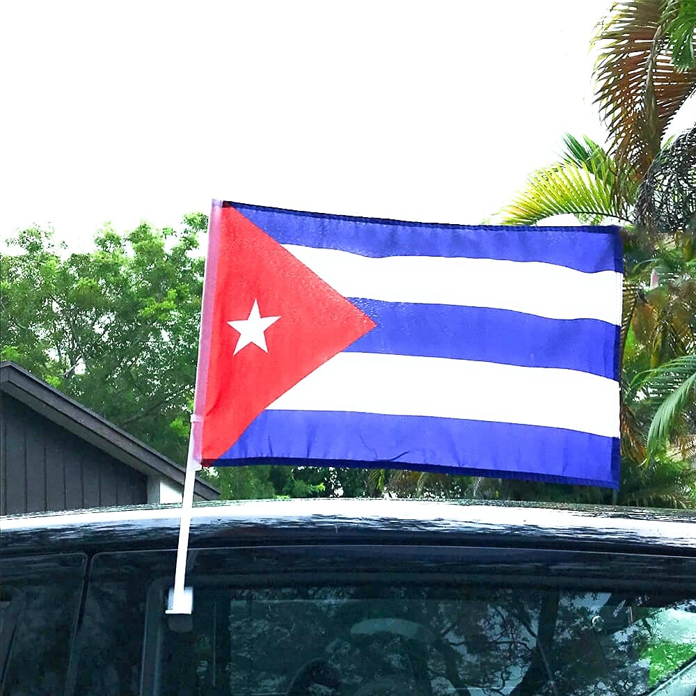 Cuban Car Flag 17x11 Inches - Bandera Cubana Car Flag - 44x29 cm Bandera Cubana Auto - Ships from Miami - Desde Miami
