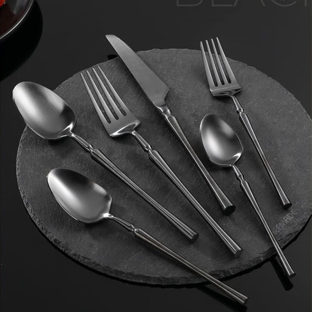 HADECOLL Dinner Flatware Forks Silverware Set Spoons Mirror Polished Slim Waist Handle Cutlery Utensil Sets,Gold-72Pcs For 12