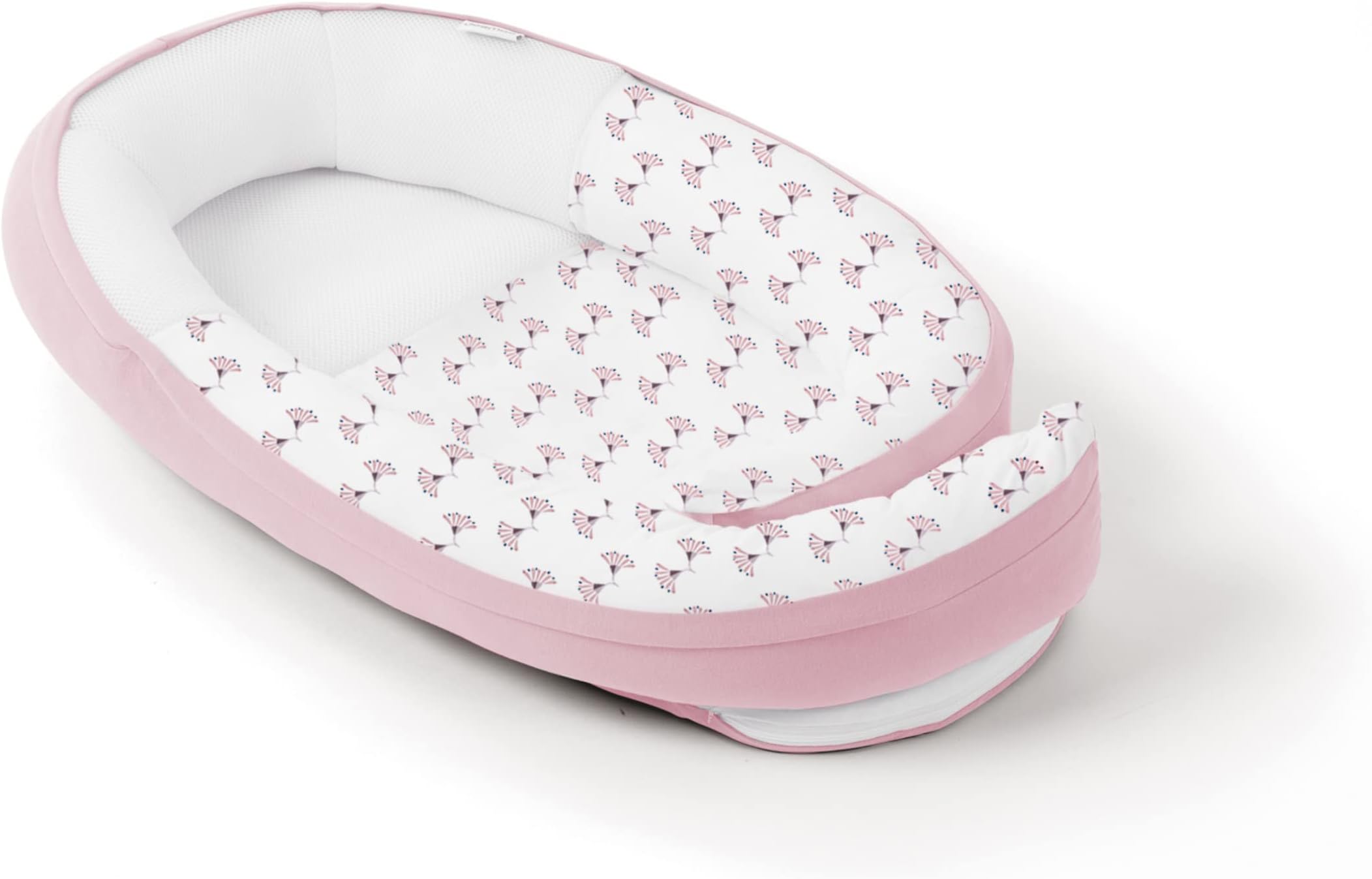Babymoov Doomoo Cocoon Organic Cotton Baby Nest , Pink Flowers