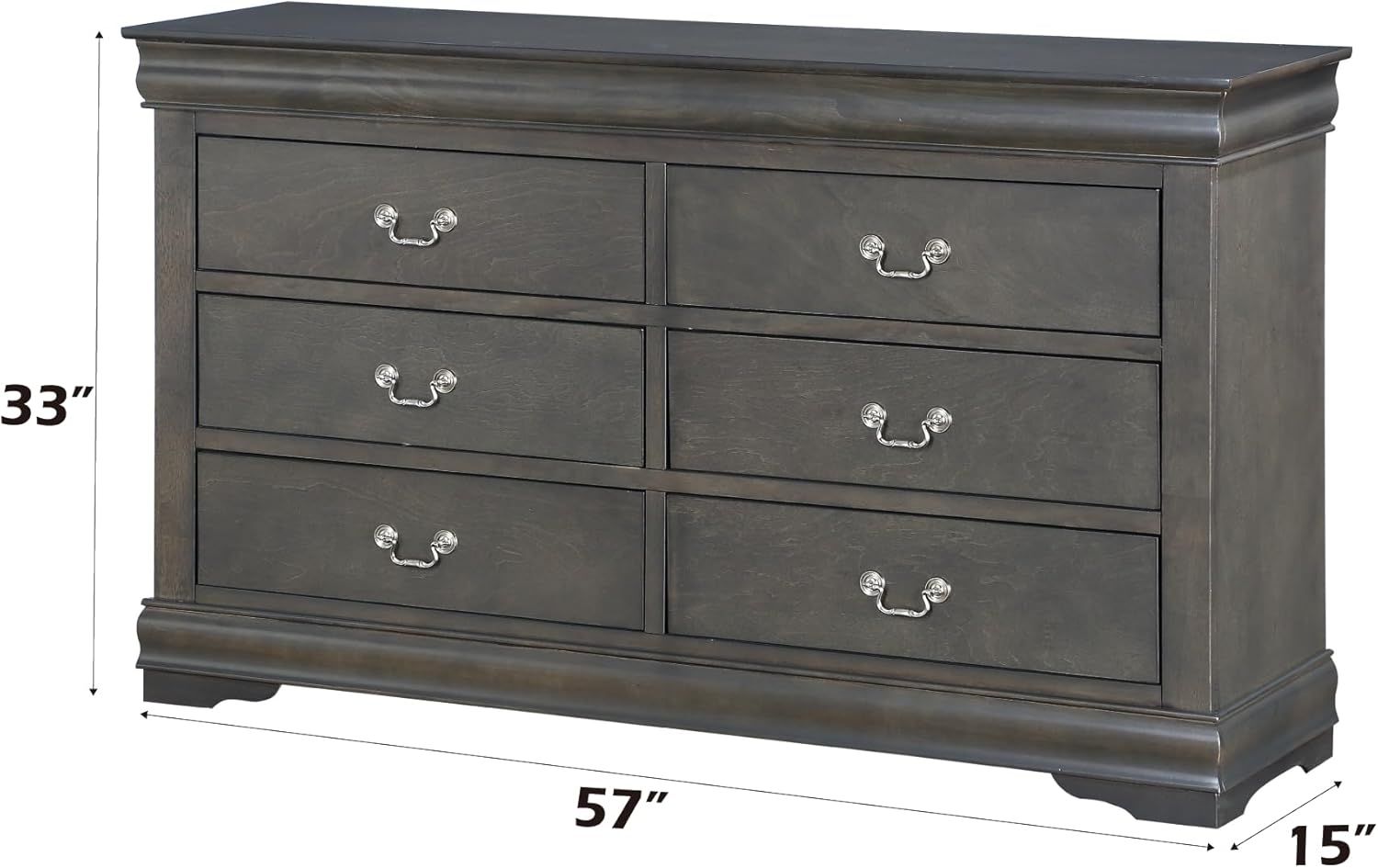 Acme Louis Philippe Dresser in Dark Gray