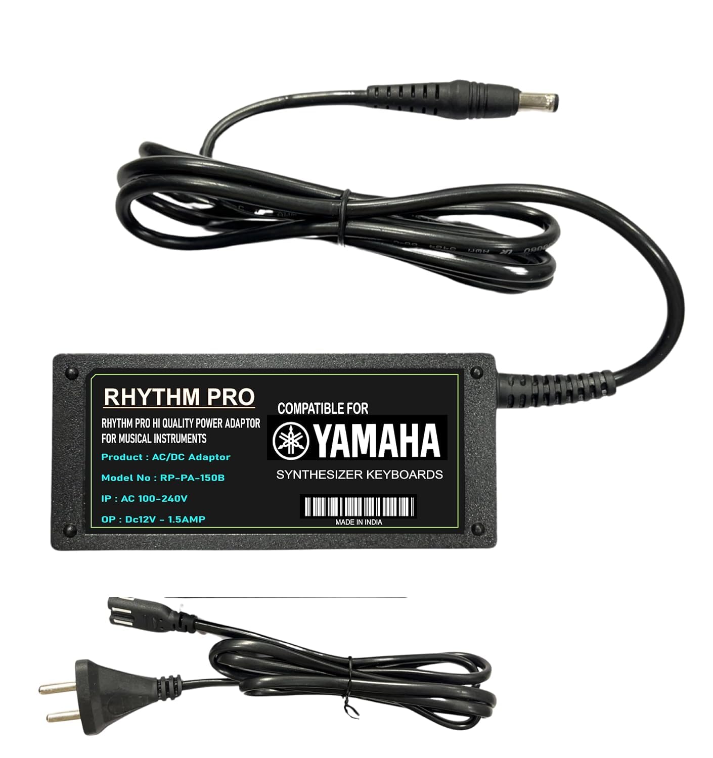 Y A M A H A Adapter for PSR E 363/373/383 Keyboards (RP-PA150B 12V/1.5AMP.) (PA150B) RHYTHM PRO Super Quality Power Adaptor-image-20