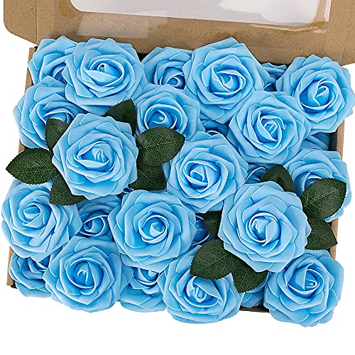 MACTING Lot de 30 roses artificielles au toucher réaliste pour bouquets de bricolage, fête de mariage, fête prénatale, décoration de la maison Cover