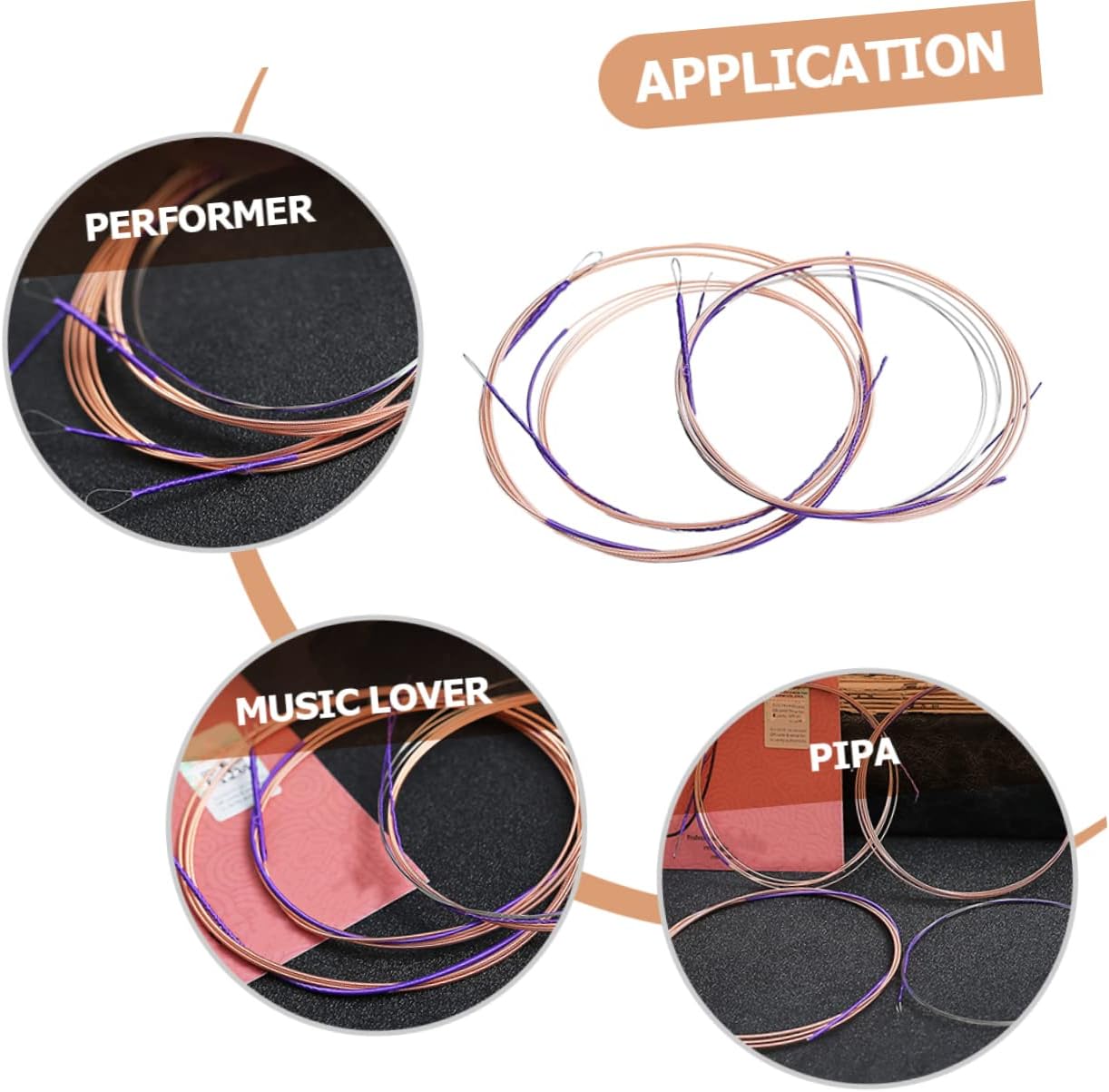 Hemoton 20pcs Pipa Strings Wear-resistant Replacement Strings for Chinese Lute Standard Tension for Enhanced Sound Quality for Musicians and Learners