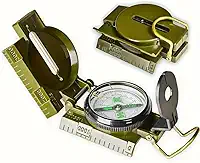 1 bússola multifuncional de sobrevivência ao ar livre para caminhadas, acampamento, viagens, verde militar, verde