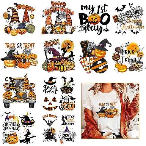 Amazon.com: Halloween Iron on Decals for Clothing HTV Heat Transfer ...