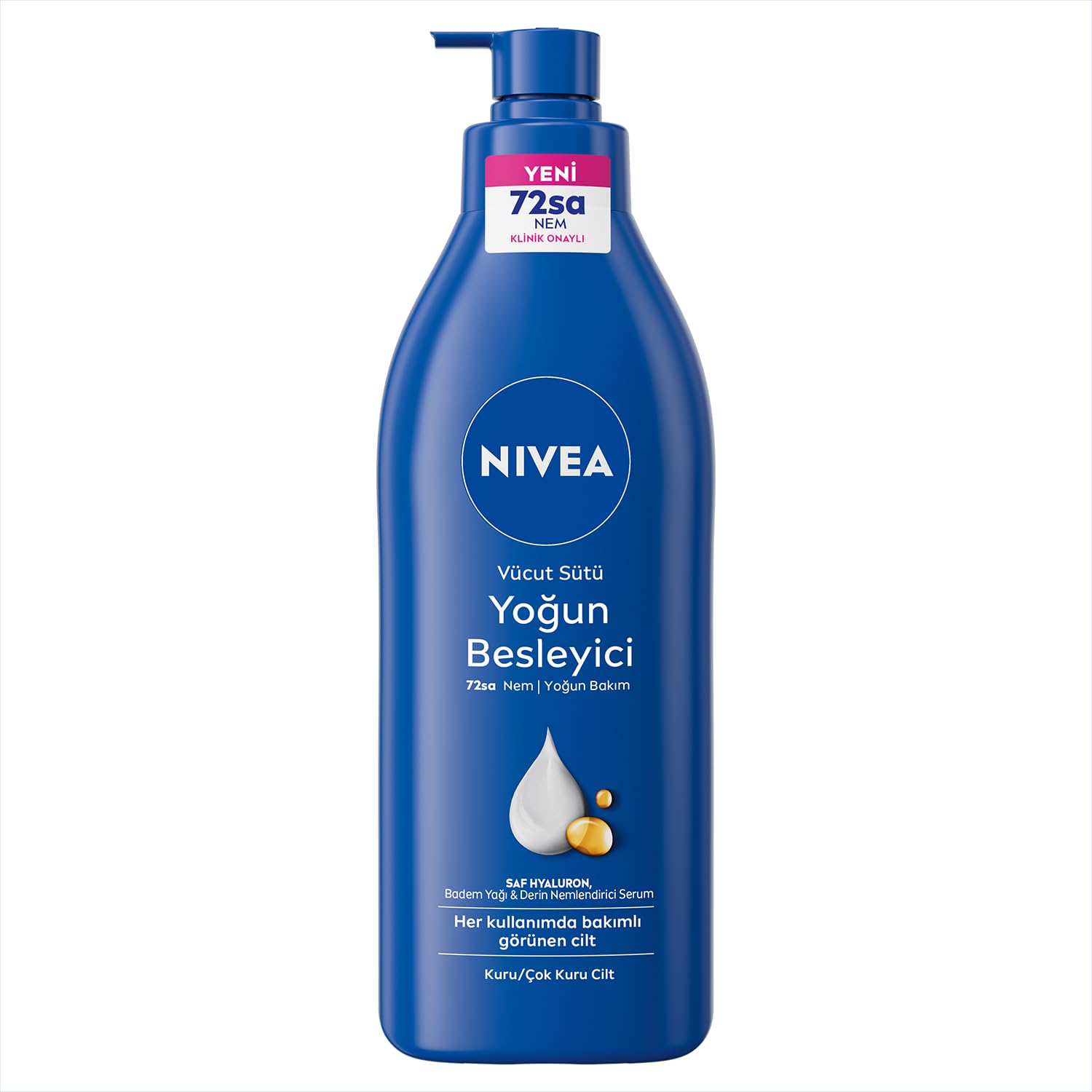 NIVEA Besleyici Vücut Sütü 400 ml, Kuru ve Çok Kuru Ciltler, 72 Saat Yoğun Nemlendirici,Badem Yağı