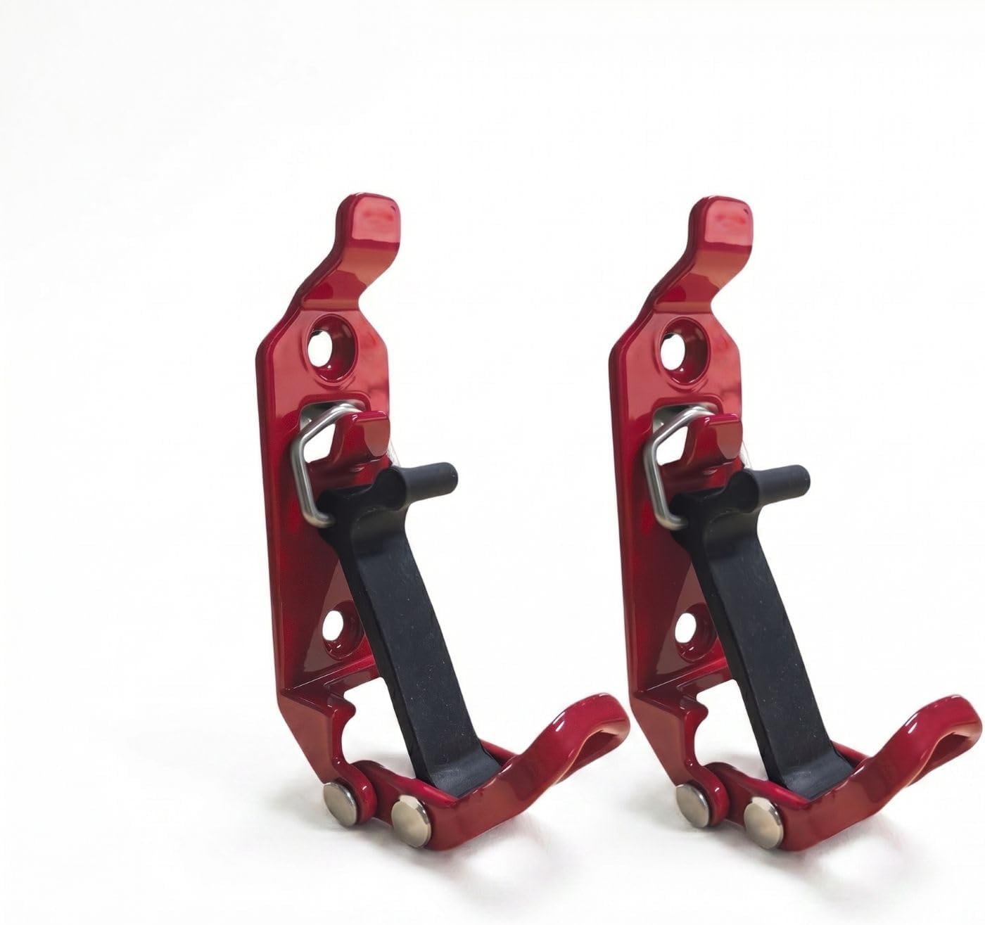 Truck Shovel Holder Mount - Axe Rack Wall Mount Tool Clamp （2 Red） | Heavy Duty Rubber Quick Release Clamps for Jeep, Truck, Boat, Garage