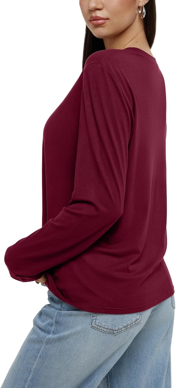 REORIA Women's Wool Blend Classic Crew Neck Long Sleeve Casual Fall Winter Tops Basic Shirts - Image 4