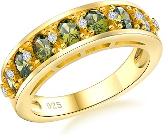 Channel Set Gemstone Wedding Band 5.8mm Thick Chunky Amethyst Emerald Ruby Sapphire Ring 2 Carat Oval Cut 925 Sterling Silver 7 Stones Anniversary Band Rings for Men Women