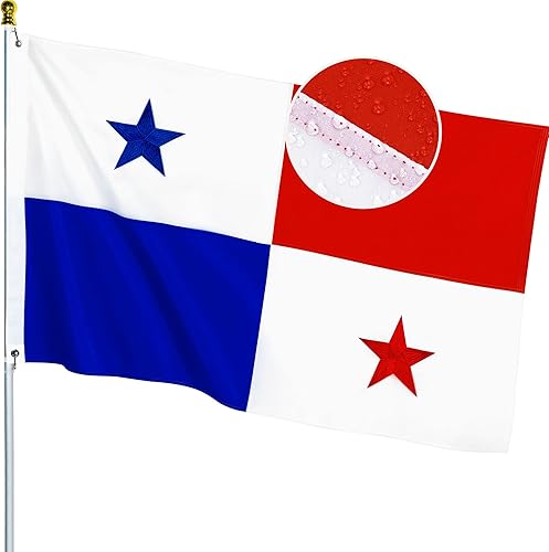 Bandera de Panamá de 3 x 5 pies para exteriores, nailon resistente, rayas cosidas, a prueba de decoloración, de larga duración, bandera nacional de