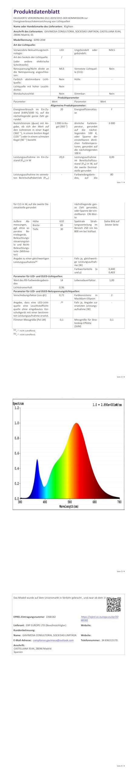 Klighten Wandlampe LED 20W, 60CM Wandleuchte Modern Innen, 3000K Warmweiß Wandbeleuchtung für Bad Wohnzimmer Treppenhaus Schlafzimmer, Weiß
