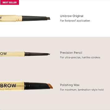 قلم الحواجب Winky Lux Uni-Brow، ذو طرفين مع بكرة، محدد حواجب مقاوم للماء مع طرف فائق الدقة، ظل عالمي للحواجب ذات المظهر الطبيعي (بني، أشقر، رمادي داكن)