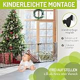 BOMI Kinderschutzgitter Kamin Milo bis 525 cm | XXL Tür: 75 cm Ofengitter | Kinderschutz Kamingitter ohne Bohren | Kaminabsperrung Gitter | Ofen Schutz für Kinder freistehend | Kaminschutzgitter Baby