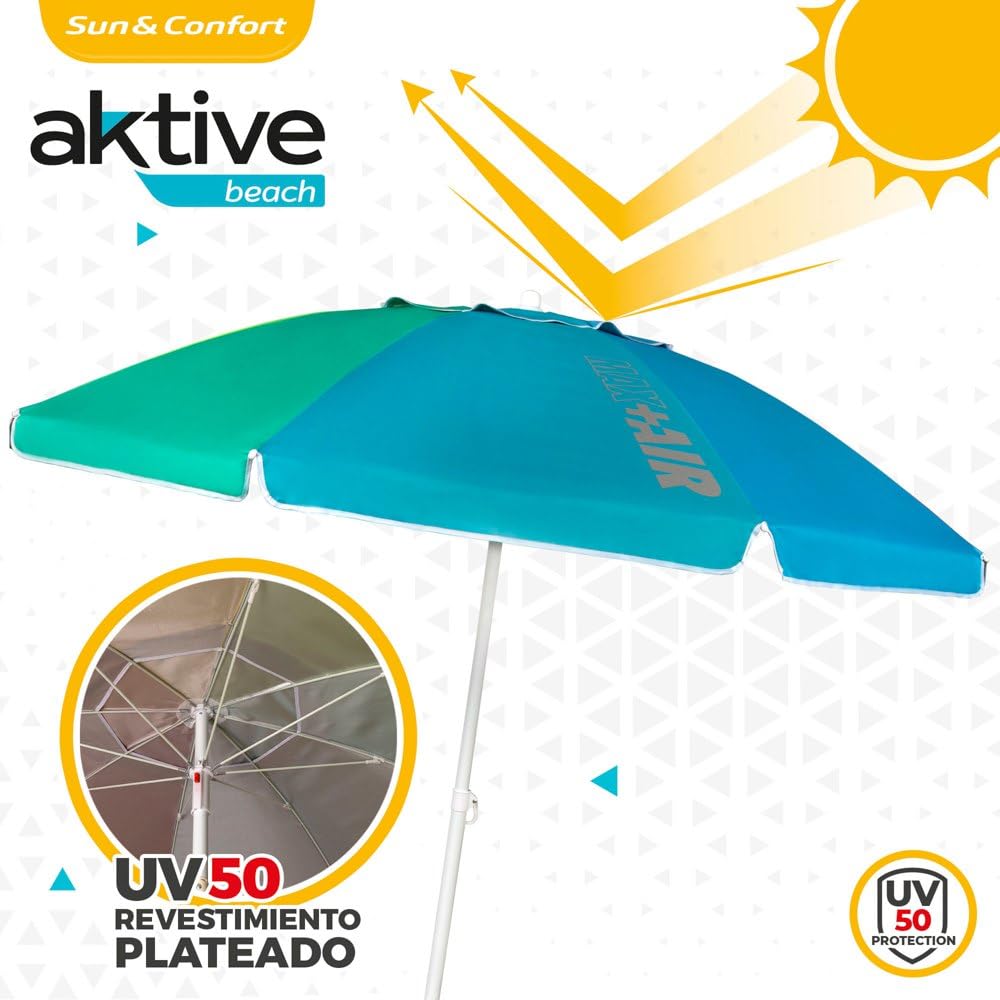 Aktive 62247 Strandscherm, winddicht, UV50-bescherming, strandscherm 240 cm, in hoogte verstelbaar en kantelbaar, zeer winddicht, inclusief tas voor eenvoudig transport, Zeeman, 240cm, 240 cm Aktive 62247 Strandscherm, winddicht, UV50-bescherming, strandscherm 240 cm, in hoogte verstelbaar en kantelbaar, zeer winddicht, inclusief tas voor eenvoudig transport, Zeeman, 240cm, 240 cm