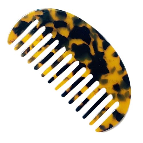 Miniatura 4 de NUEAYMS Peine de dientes anchos para el cabello, peine de dientes de acetato de leopardo de mármol para mujeres y niñas, cepillo antiestático