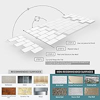 Vista 7 de 10 hojas adhesivas para baldosas, pegar y despegar para salpicaduras 12"x12