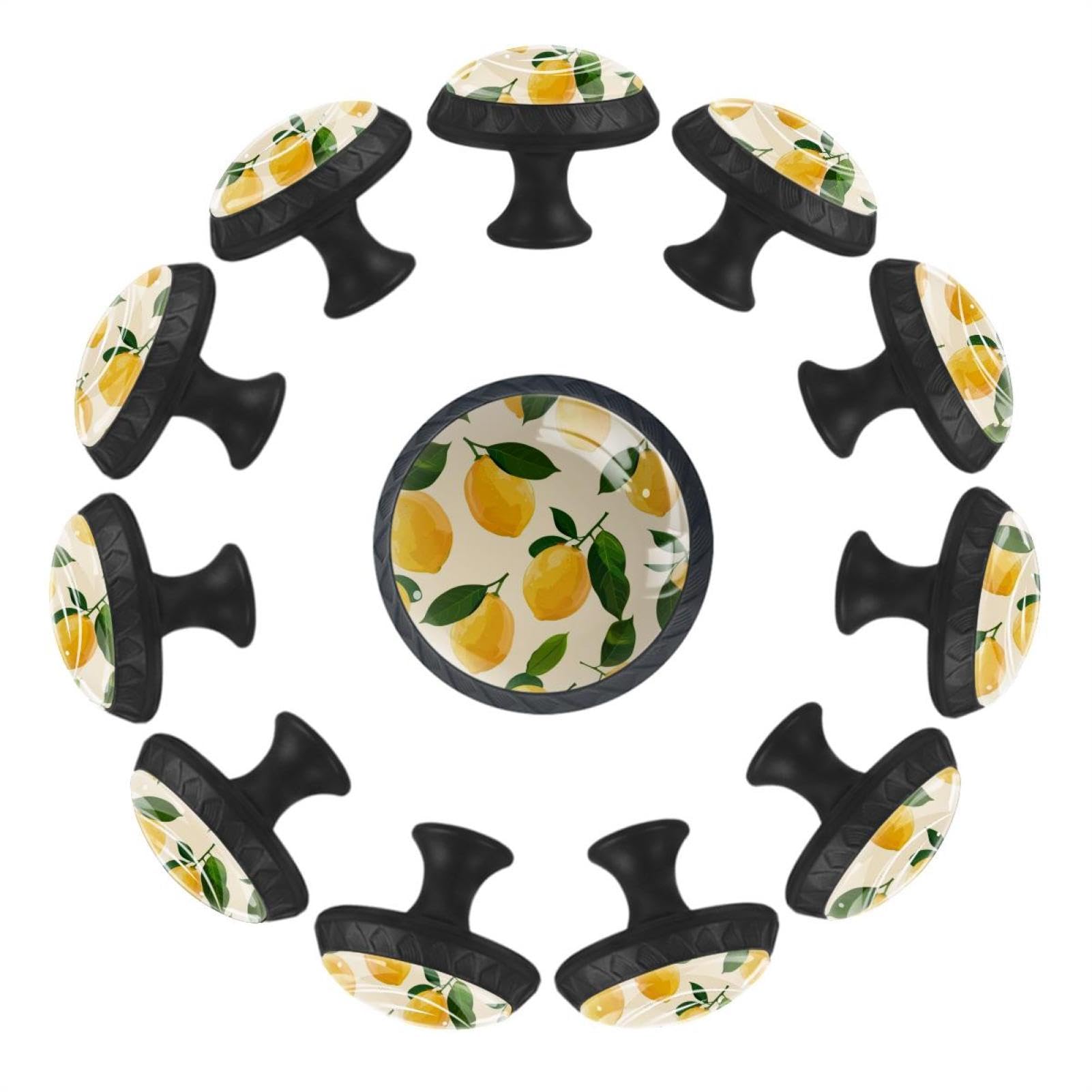 Poignées décoratives pour cuisine en verre cristal jaune raffiné
