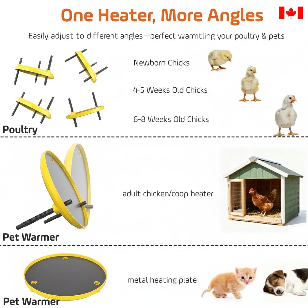 Brooder-Chick Brooder, Chicken Coop Heater 35W 12"x12" Adjustable Heating Plate for Baby Chicks, Safe and Energy-Efficient Brooder Heater for Poultry and Ducklings — view 5