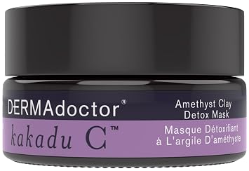 DERMAdoctor Clay Mask for Face with Bentonite & Kaolin Clay Vitamin C Mask for Face, Pore Minimizer, Facial Detox, Facial Oil Remover, Illuminator, Acne Scar care - 15 Minutes - 1.69 oz