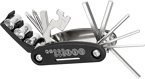 Miniatura 8 de Kit de reparación de bicicletas, kit de herramientas de reparación de neumáticos de bicicleta, incluye multiherramienta 16 en 1, accesorios de