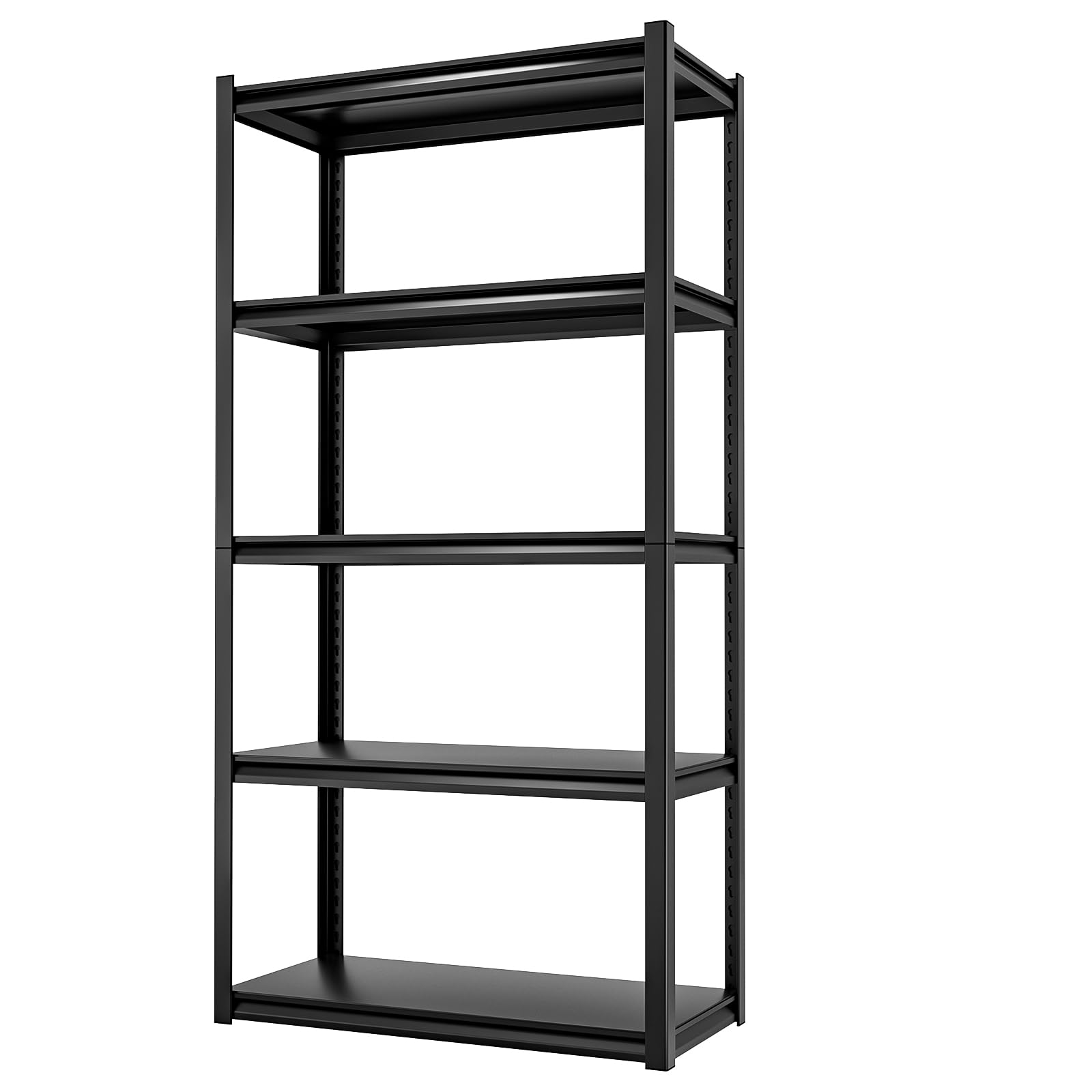 Himimi Scaffale Metallico Industriale 5 Ripiani 1000 kg Scaffale di Stoccaggio Robusto con Ripiani Regolabili in Altezza Scaffale Aperto per Cantina Garage Magazzino Cucina Scaffale 90x40x182 cm Nero