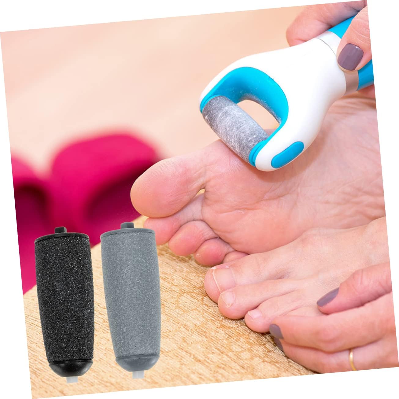 6Pcs Foot File Replacement Heads for Electric Pedicure Tools Professional Grinding Rollers for Dead Skin Removal Convenient Foot Care Supplies