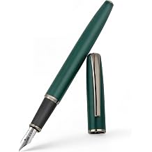 Super Smooth Writing Fountain Pen Set,Includes 2 Hand Polished Iridium NibsFine & Extra Fine,8 Ink Cartridges,2 Ink Refill Converter and Gift Box,Best Pen Gift Set for School,Officegreen