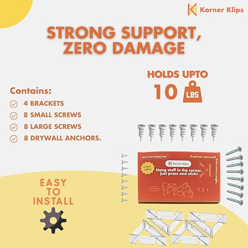 Miniatura 3 de Kit para colgar fotos, colgador de esquina, tiras para colgar fotos, organización del hogar y la oficina para espejo colgante, decoraciones para