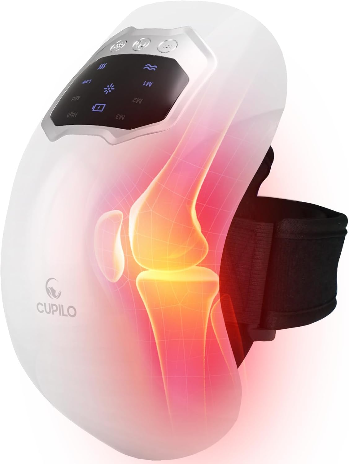 FSA Eligible HSA Knee Massager, Portable Knee Massagers with Heat, Heated Vibration Knee Massager for Knee Pain Relief, for Seniors Parents Grandparents