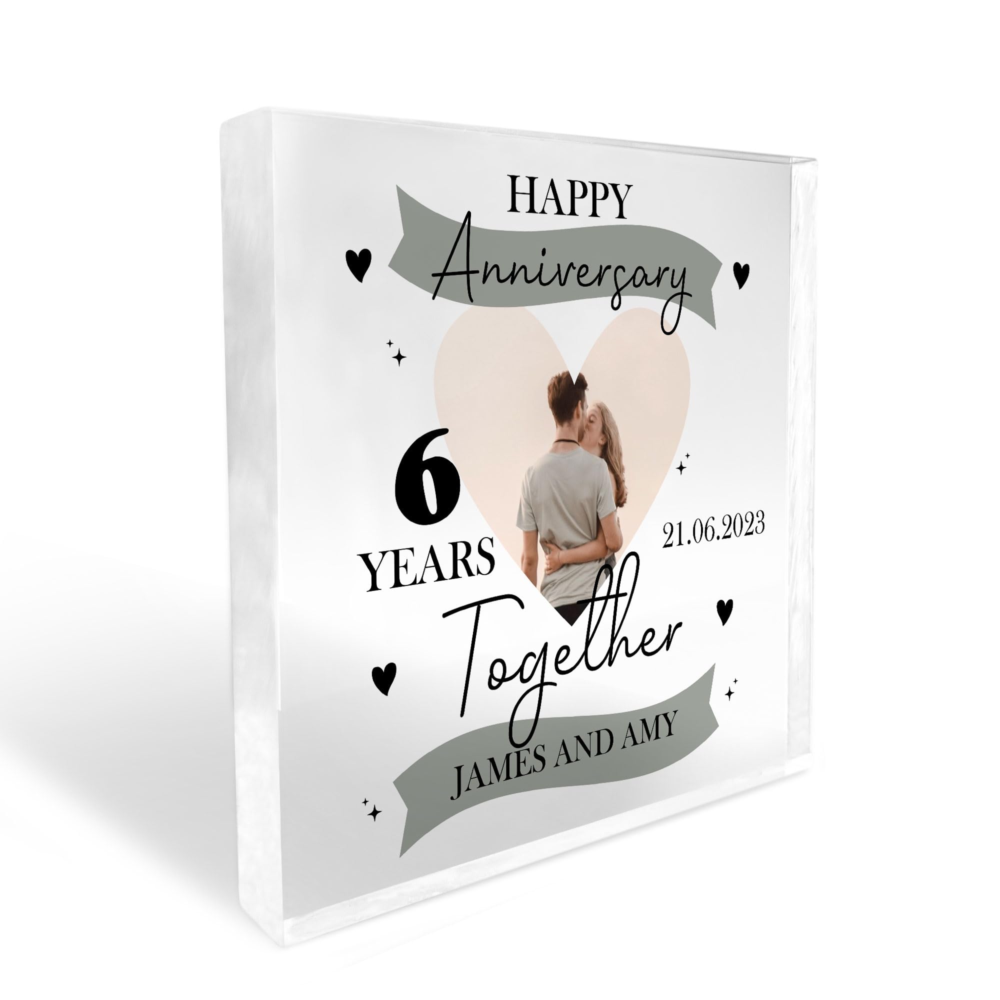 Red Ocean 6th Wedding Anniversary Personalised Photo Block Husband Wife Gift For Him Her Boyfriend Girlfriend Anniversary Keepsake