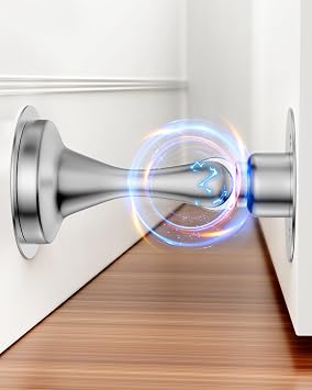Door Stops for Bottom of Door Magnetic Door Catch Wall Mount 1 Pack Silver